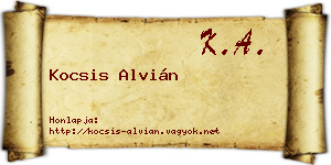Kocsis Alvián névjegykártya